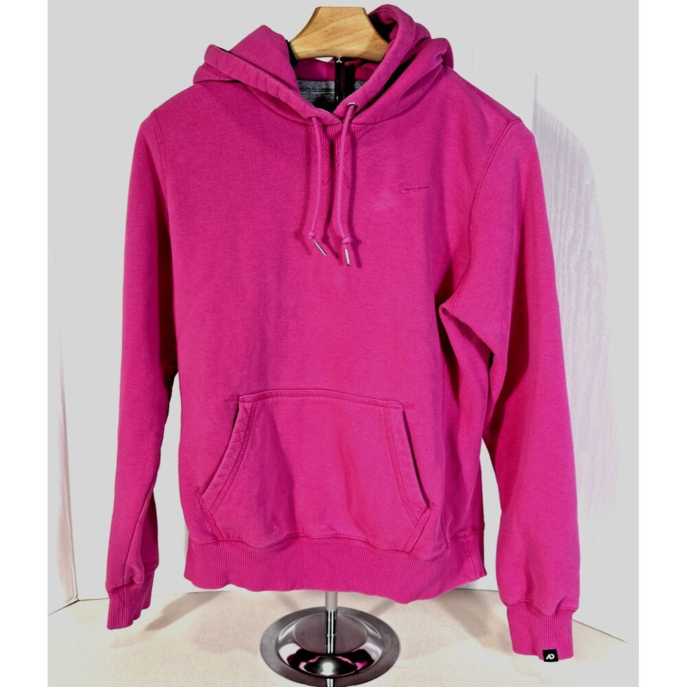 Nike Athletic Department Hot Pink Hoodie Ribbed Sides Kangaroo Athleisure Medium